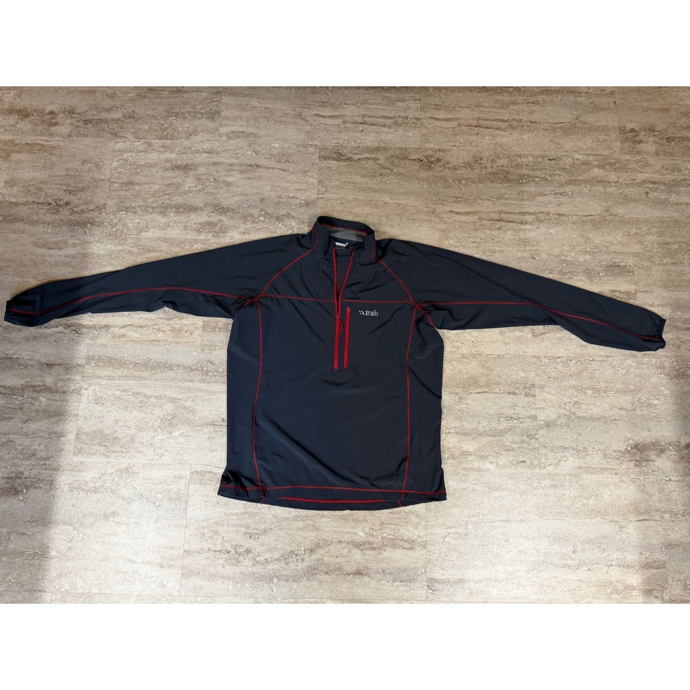 Rab Mens Ventus Pull-On Softshell Jacket Grey Red XL Half Zip Lightweight